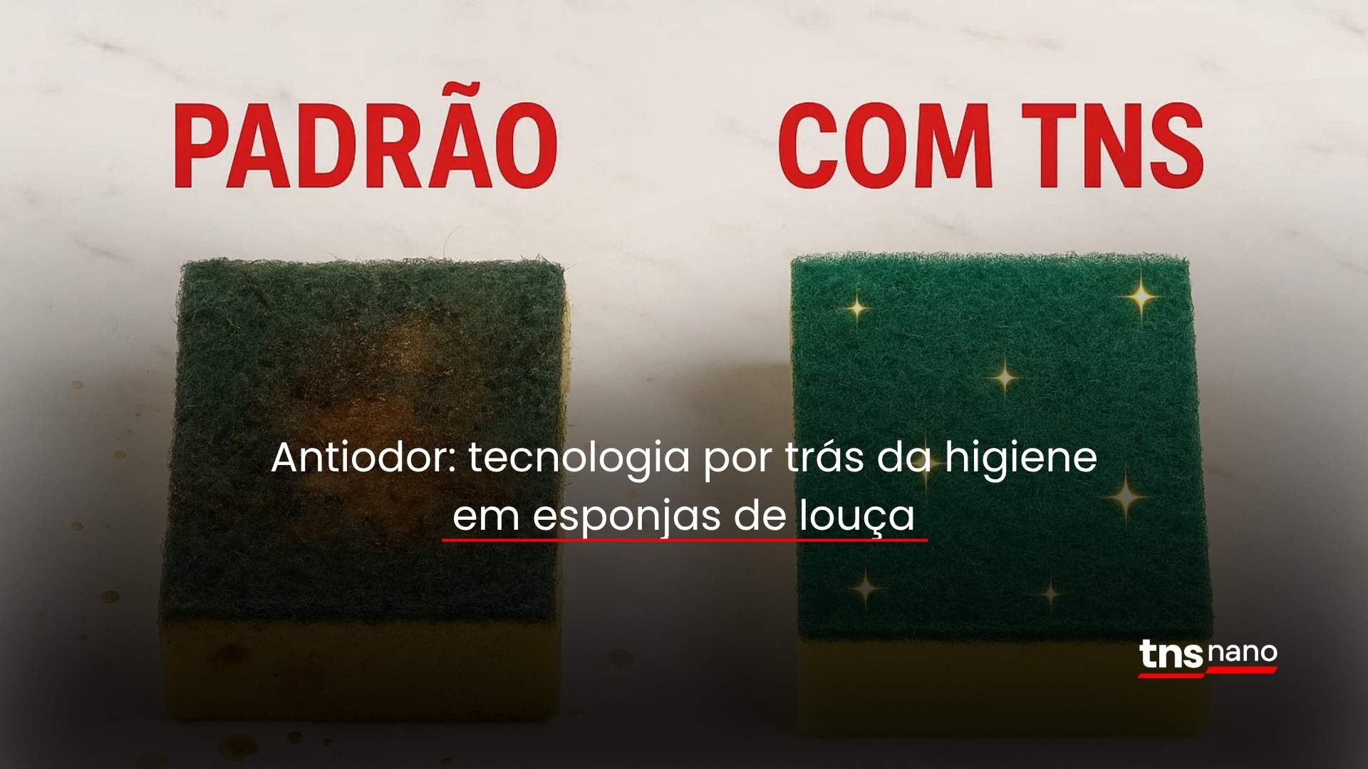 antiodor: esponja de cozinha com e sem TNS